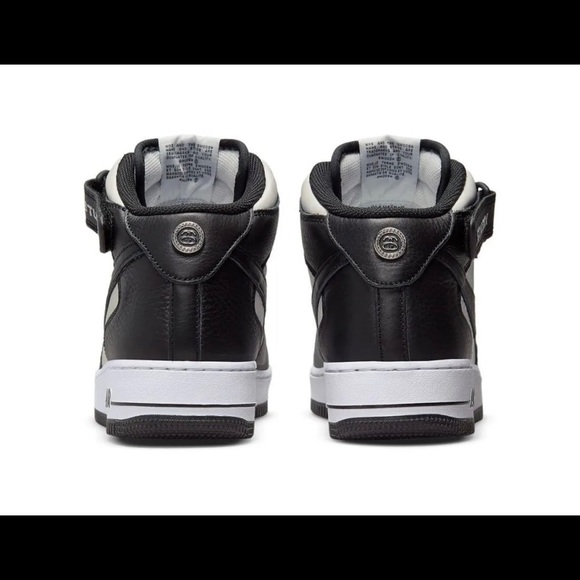 Nike x Stussy Air Force 1 '07 Mid Black White DJ7840-002 Men's Sizes - Picture 7 of 9